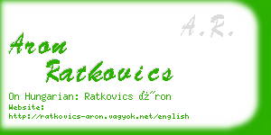 aron ratkovics business card